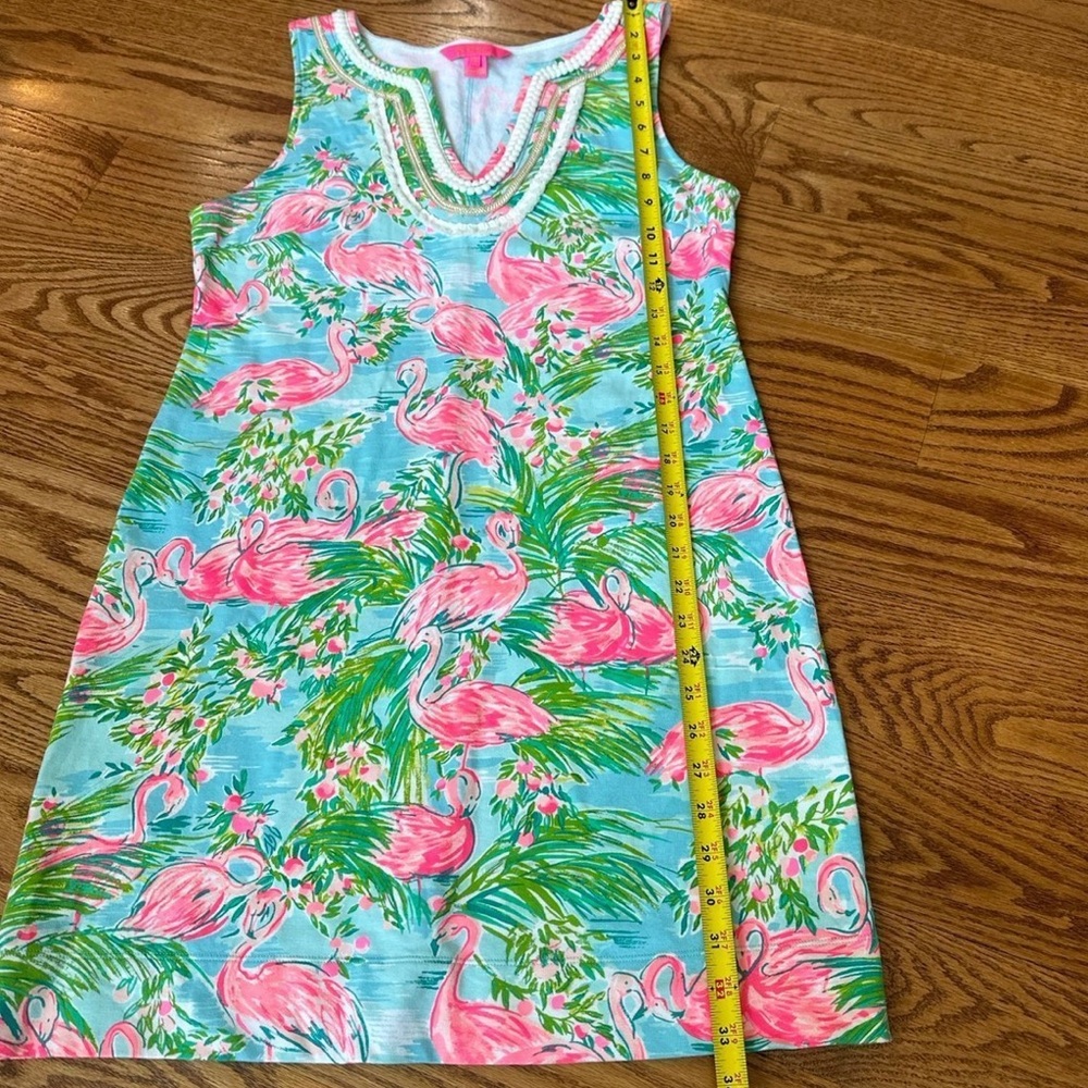 Lilly Pulitzer Pink and Blue Flamingo Dress - Picture 7 of 8